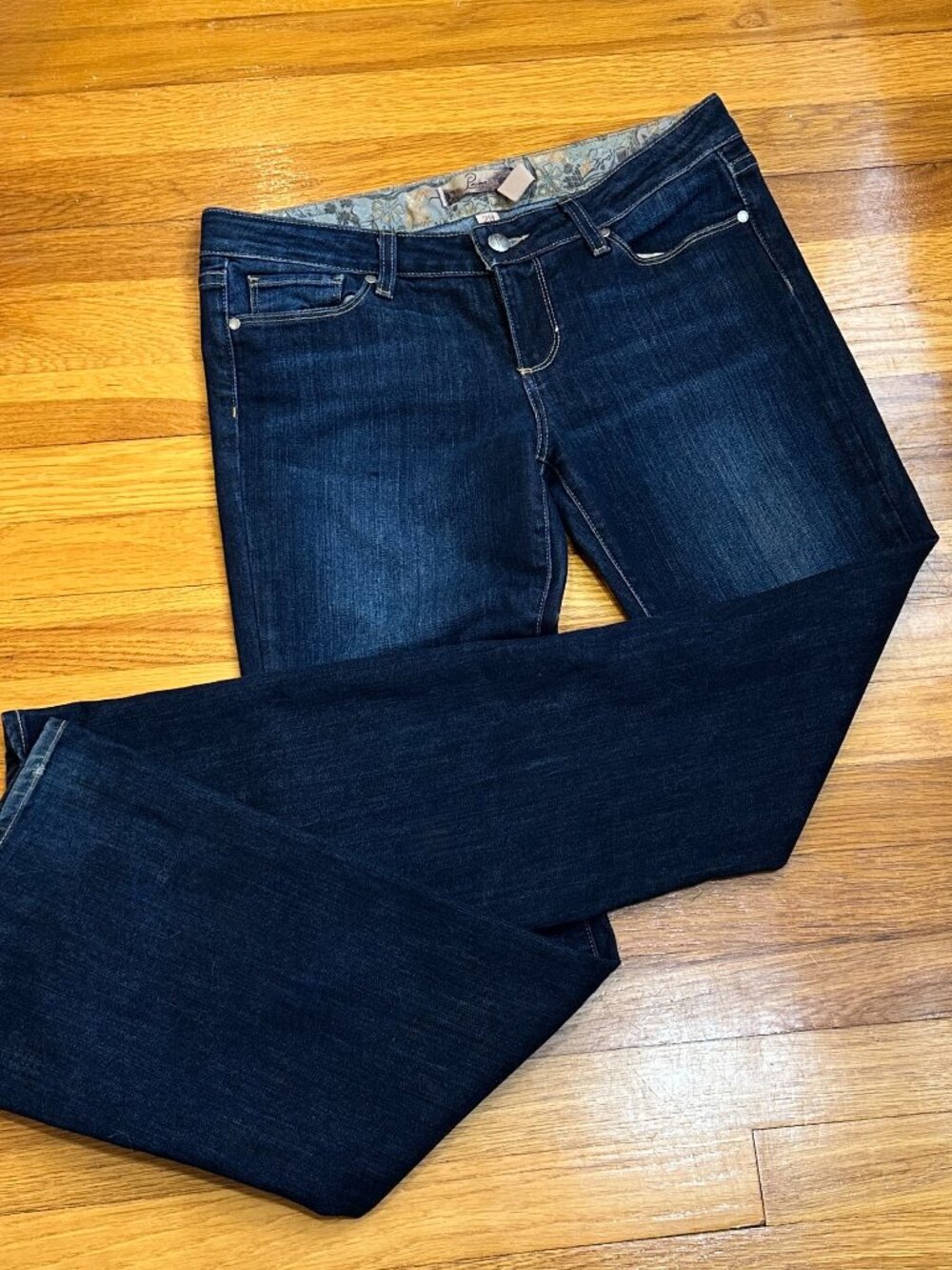 Paige Laurel Canyon Low Rise Bootcut Denim Jeans Size 29 Dark Wash Y2K - Picture 2 of 5